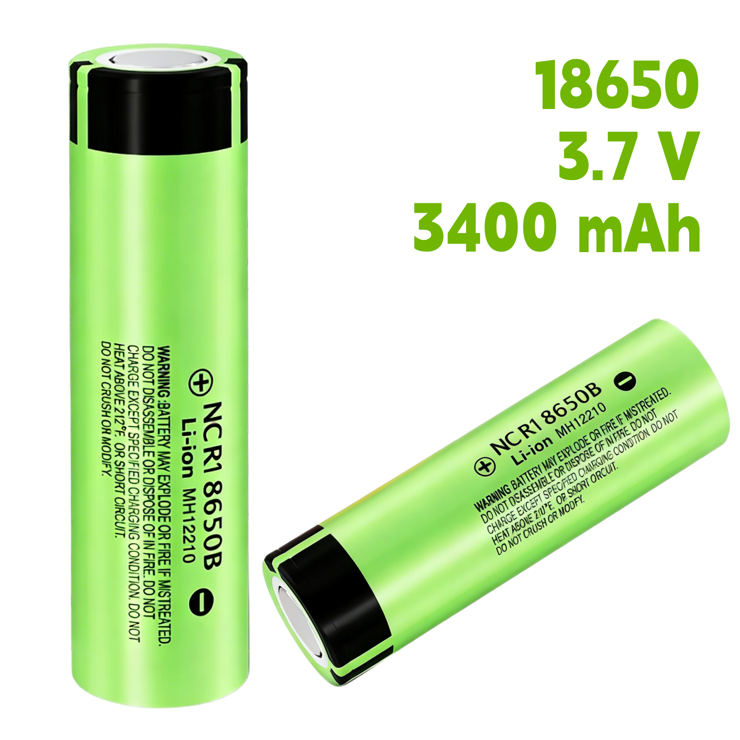 Power Tools Ltd - 3.7V 3400mAh 18650 Batteries Rechargeable Long-Lasting