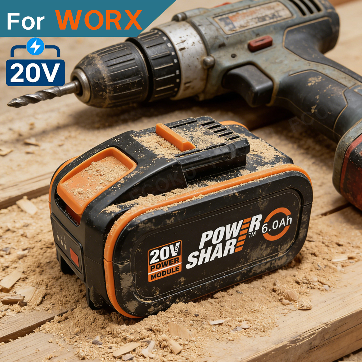 Power Tools Ltd - For Worx 20V 6.0Ah Lithium Battery