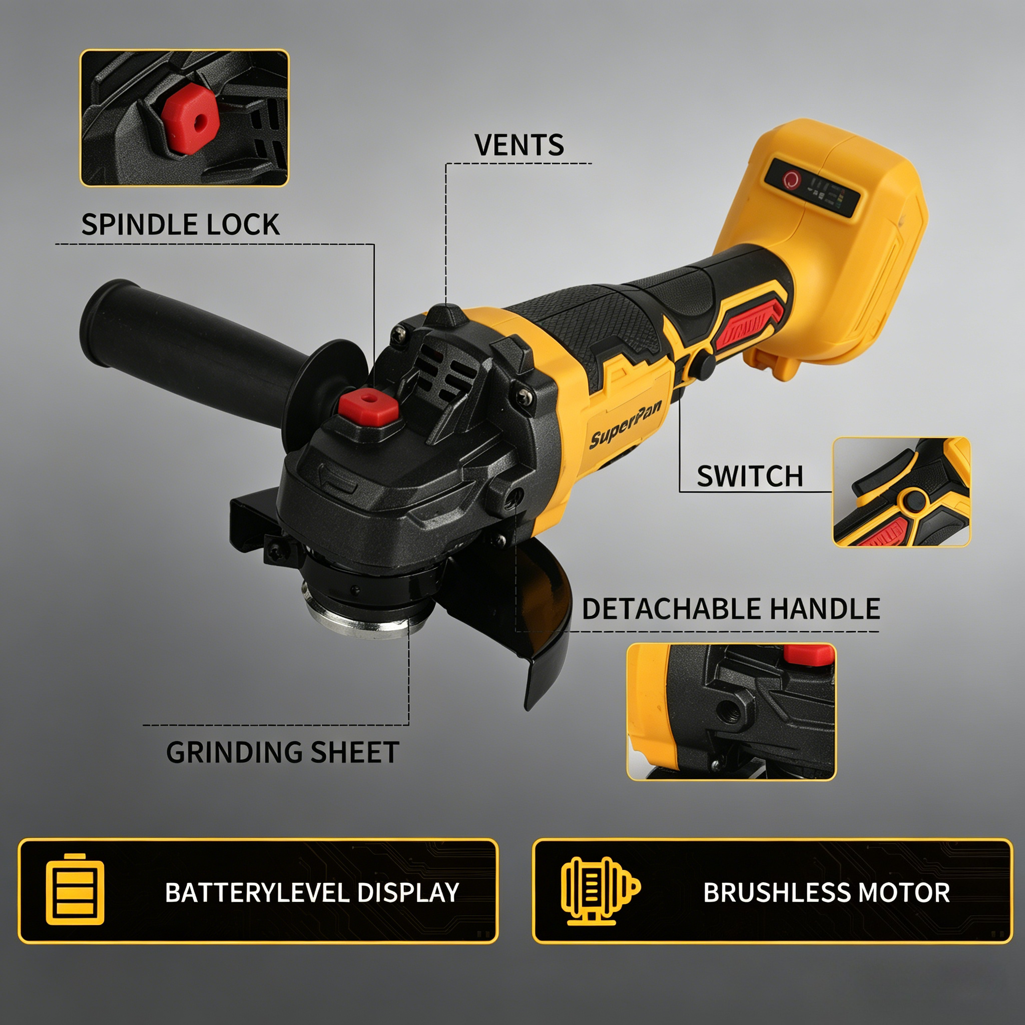 High power brushless angle gri - Power Tools Battery Adapter incelemesi ve fiyatı