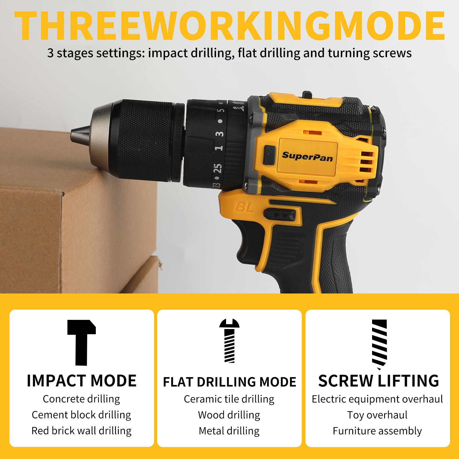 Brushless electric drill concr - Power Tools Battery Adapter incelemesi ve fiyatı