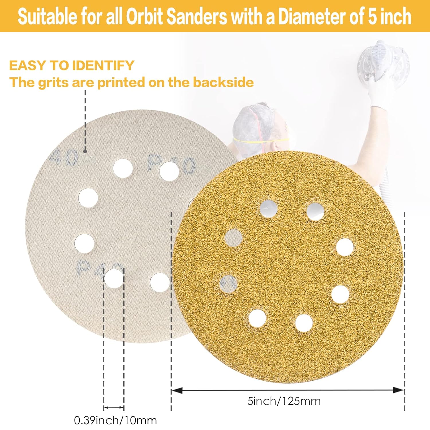 10-100PCS 5 Inch 8 Hole Sandin - Random Orbital Sander incelemesi ve fiyatı