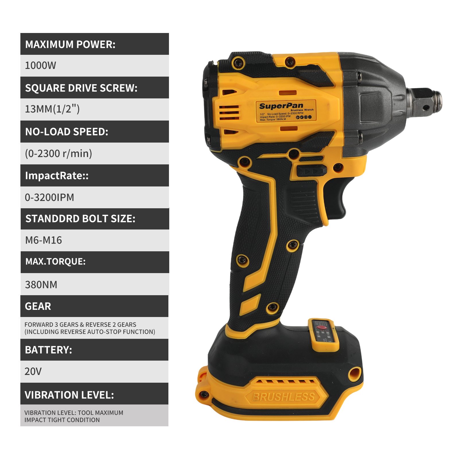 Brushless electric wrench, scr - Power Tools Battery Adapter incelemesi ve fiyatı