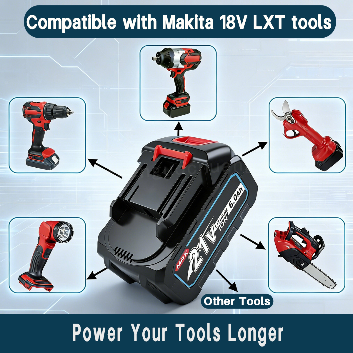 21V 6.0Ah Battery for Makita 1 - Power Tools Ltd incelemesi ve fiyatı