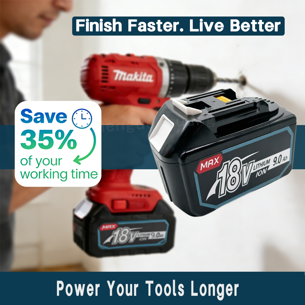 18V 9.0Ah Li-ion Battery For M - Power Tools Ltd incelemesi ve fiyatı