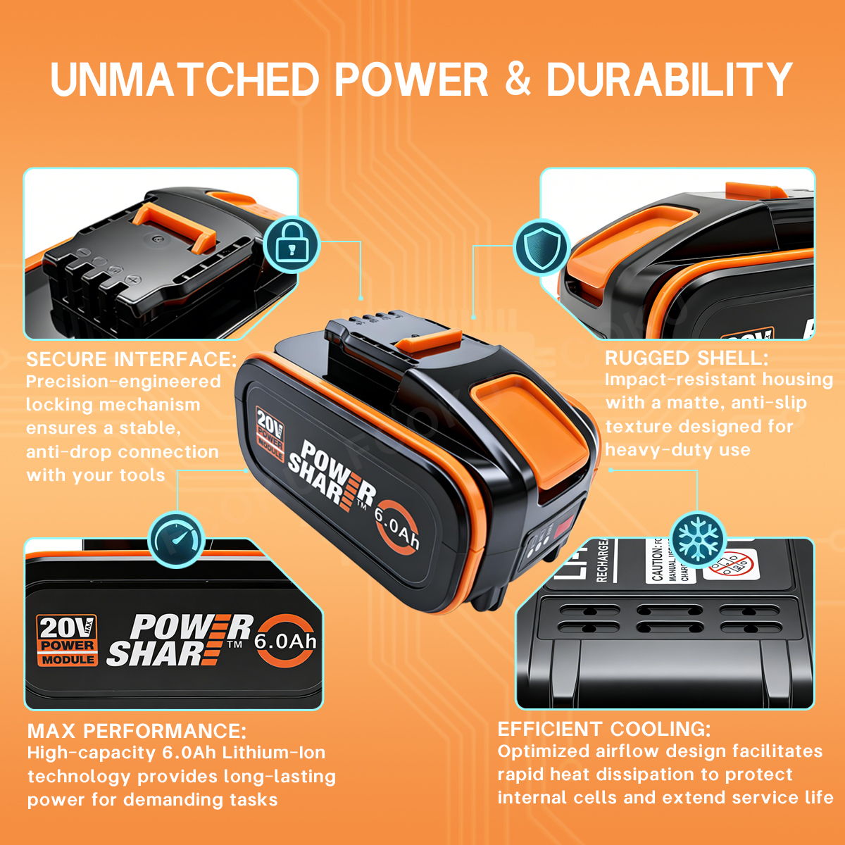 For Worx 20V 6.0Ah Lithium Bat - Power Tools Ltd incelemesi ve fiyatı