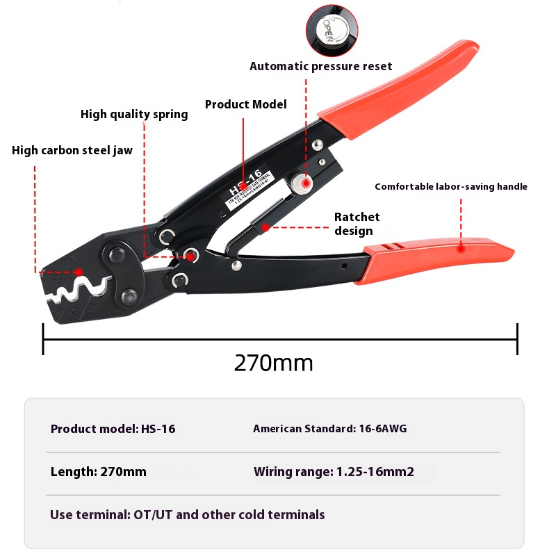 HS-16 Crimper Plier Ratcheting - Power Tools Japan incelemesi ve fiyatı